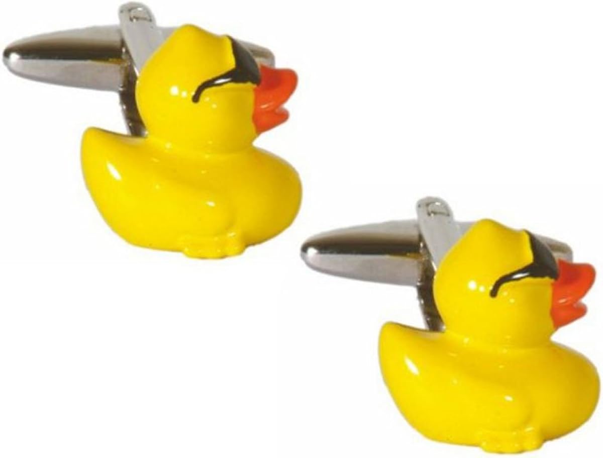 Yellow Rubber Ducky with Sunglasses Cufflinks Jewelry