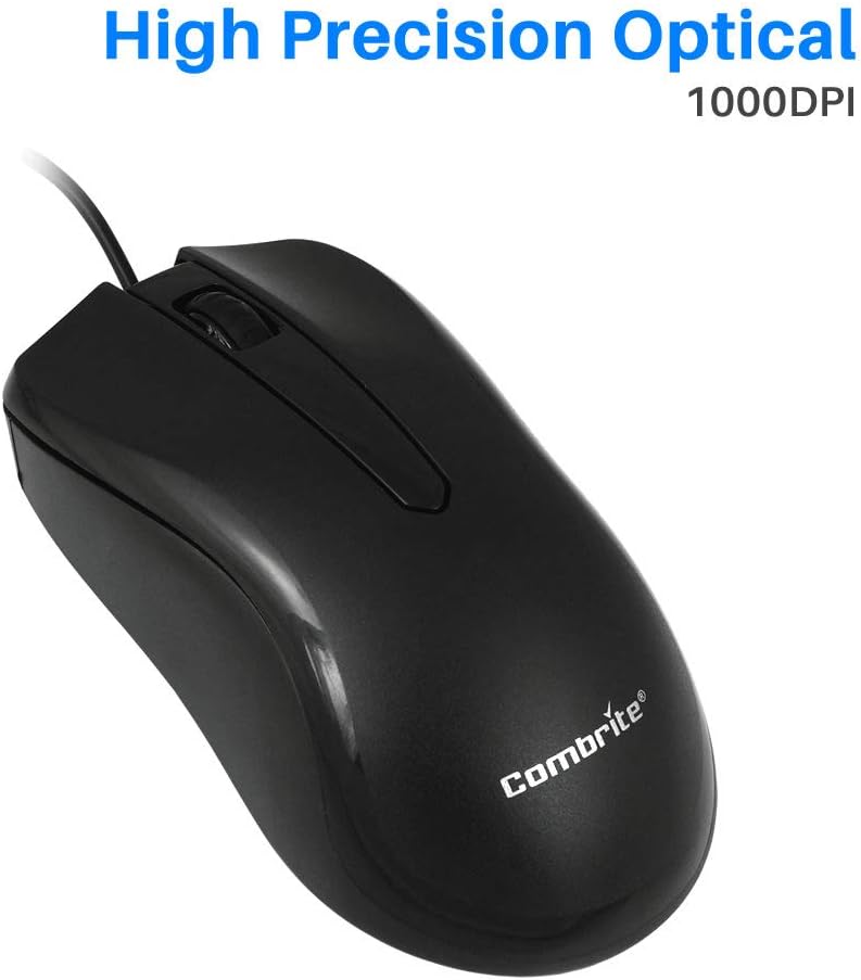 Combrite M40 USB Wired Optical Mouse With Comfort Rubber Scroll Wheel & Red LED for PC And Laptops Windows, Mac OS - Image 4