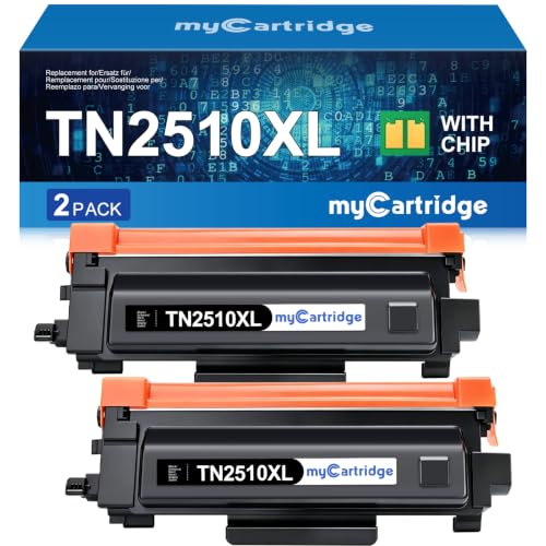 myCartridge TN2510 XL TN2510XL Toner Compatible with Brother MFC-L2835DW HL-L2400DWE DCP-L2660DW DCP-L2665DW HL-L2445DW DCP-L2620DW DCP-L2627DW for TN2510 TN 2510XL 2 x Black