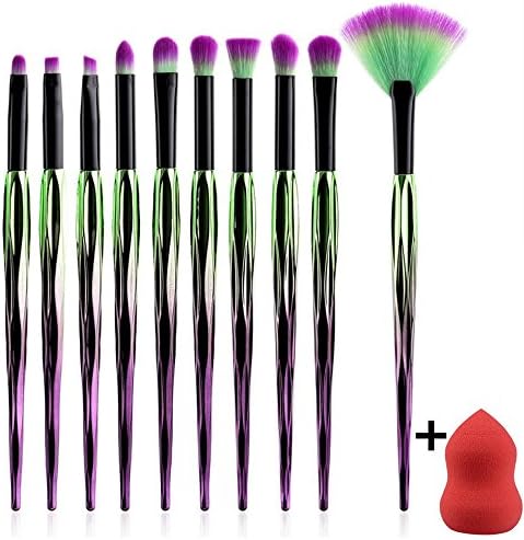 Welcomeuni 10Pcs Bauhinia Colorful Makeup Brush Set Professional Lip Face Eyebrow Eyeliner Blush Contour Foundation Cosmetic Brushes Powder Eyeshadow Concealer Brush