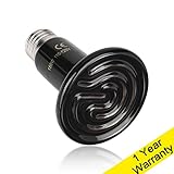 DaToo 150W Reptile Heat Lamp Bulb Infrared Ceramic Non-light Heat Lamp For Reptile Lizard Snake Turtle, 1 Yr Warranty