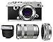 Olympus PEN-F Mirrorless Micro Four Thirds Digital Camera with Olympus M.Zuiko Digital ED 14-42mm f/3.5-5.6 EZ & 40-150mm f/4.0-5.6 R Lenses (Silver)