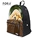 FOR U DESIGNS Cute Dog Printed Animal Backpack Soft Canvas School Book Bag for Teens