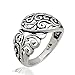 925 Sterling Silver Filigree Floral, Bali Inspired Band Ring - Size 8