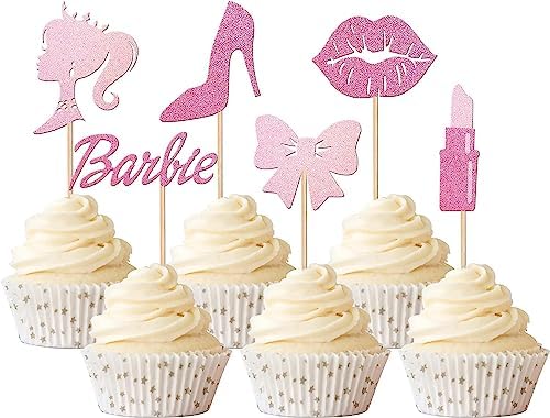 Princess Cupcake Toppers Hot Pink Princess Happy Birthday Cake