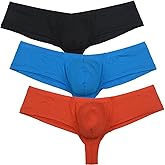 OROCOJUCO Men's Modal Cheeky Shorts Briefs Brazilian Bikini Underwear Skimpy Boxer Brief Bulge Pouch Brazilian Bikini Trunk