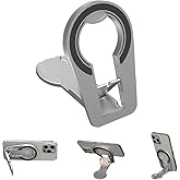 JZD Adjustable Angle Magnetic Phone Stand,360° Rotatable Foldable Metal Phone Holder with Non-Slip Base