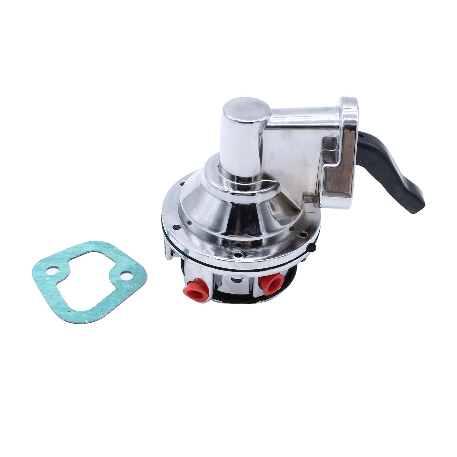 Photo 1 of 1 PC SHLPDFM Mechanical Fuel Pump Chrome Two-Valve 6 PSI 1/4” NPT Inlet/Outlet Compatible With GMC Chevrolet BBC Big Block Chevy GMC V8 396 402 454 Engine
