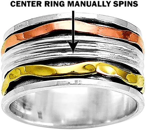 Desiregem Anti Anxiety and Worry Less Spinner 925 Sterling Silver Ring Spinning DGR1063 (6.5)