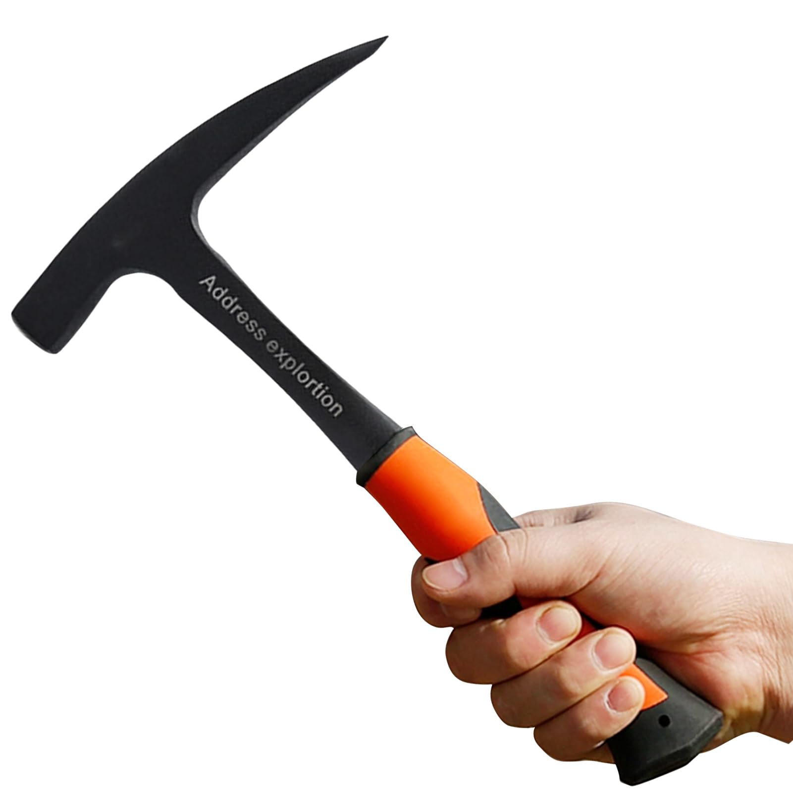 YUMILI Geological Hammer 800g TPR Coated Handle Pointed Tip Hammers Multifunctional Geology Hand Tools for Mineral Exploration Investigation