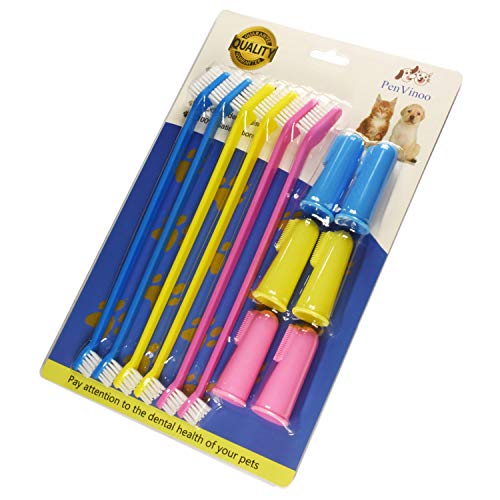 RosyLife Pet Dog Soft Toothbrush Dog Toothbrush Finger Toothbrush pet Toothbrush Small to Large Dogs (6+6-1)