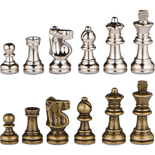 Odysseus Metal Weighted Chess Pieces with Extra Queens - Pieces Only - No Board - 2.5 Inch King