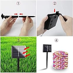 BHCLIGHT Solar String Lights, 4 Pack Each 100 LED