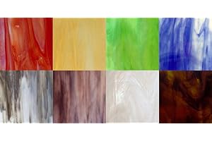 BINARI GLASS STUDIO 8" x 8" Variety Stained Glass Pack
