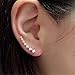 1Pair Fashion Charming Women CZ Crystal Ear Sweep Cuff Earrings Hook Jewelry, Gold