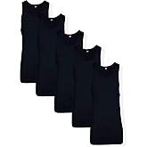 Hanes Men’s Tall 100% Cotton Ribbed Tank Tagless Undershirts, Multipack
