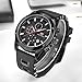 Stylish Men Sport Quartz Wrist Watch Black Waterproof Chronograph Watch with Date Display