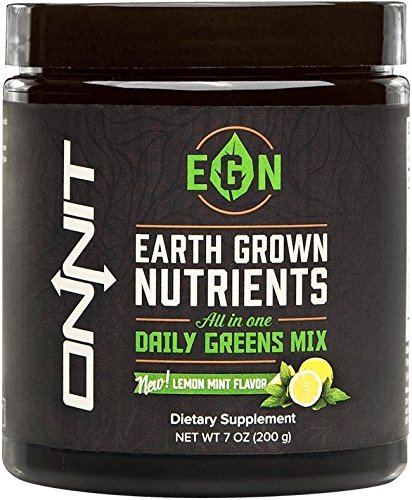 Onnit Earth Grown Nutrients: All-in-One Daily Greens and Replenishing Herbs - Lemon Mint Flavor (15 Servings)