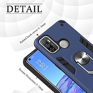 GOGME Cover per Oppo A53s / Oppo A53, 360°Girevole Regolabile Ring Armor Bumper TPU Case Magnetica Supporto Cover, Heavy… - immagine 6