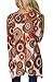 XUERRY Women Plus Size 3/4 Sleeve Tunic Tops Loose Floral Print Shirt(Taupe Red,XL)