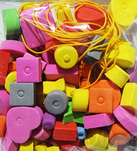Bonka Bird Toys 60 pc Colored Foam Beads Bird Toy Parrot Parts Craft Charms Chewy