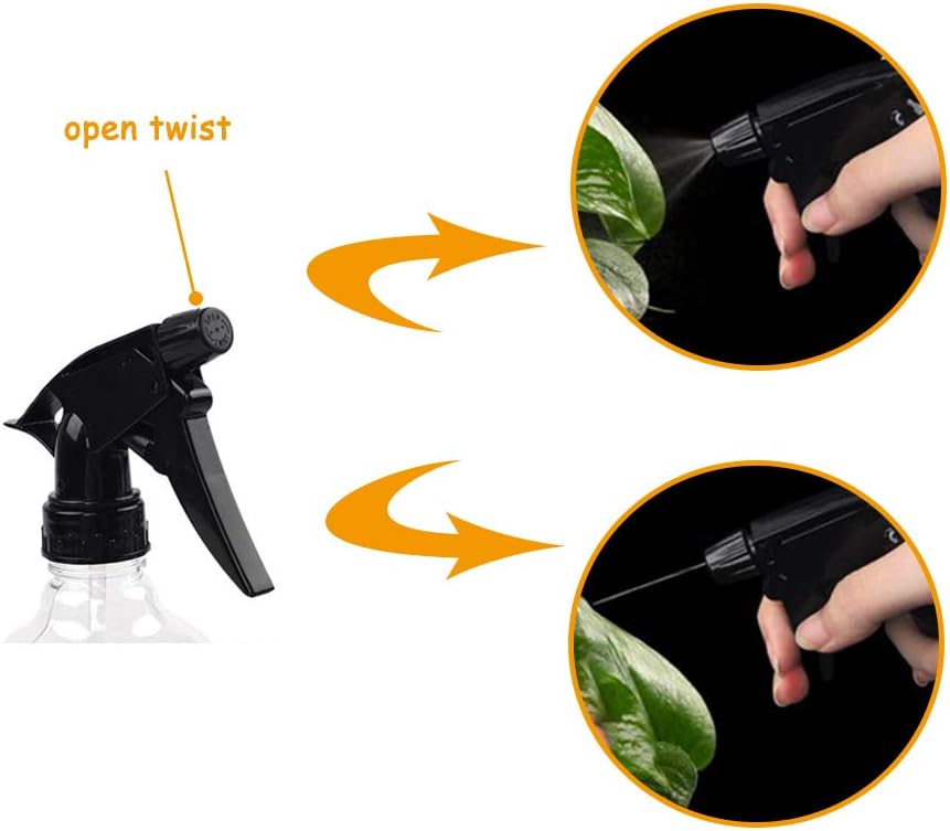 7 Pcs 8 Oz Empty Plastic Spray Bottles with Black Trigger Sprayer, Adjustale Nozzle Sprayer Refillable Sprayers for Planting, Cooking, Hair and Cleaning Solutions : Garden & Outdoor