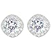 EVER FAITH 925 Sterling Silver Cubic Zirconia Elegant Cushion Cut Halo Stud Earrings