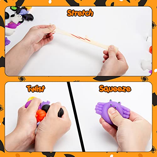 LovesTown Mochi Squishy Toys, 28 PCS Halloween Squishy Toys Kawaii Squishy Bulk for Party Favors Prizes Fillers Stress Relief