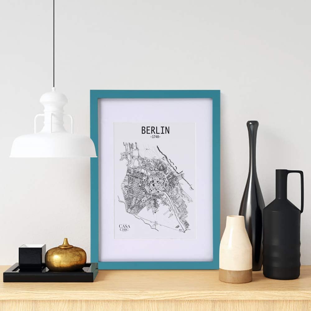 Classic by Casa Chic - Solid Wood A3 Photo Frame - Teal - Mount for A4 Picture - Perspex Front, 29.7 x 42.0 cm - A3 - Image 4