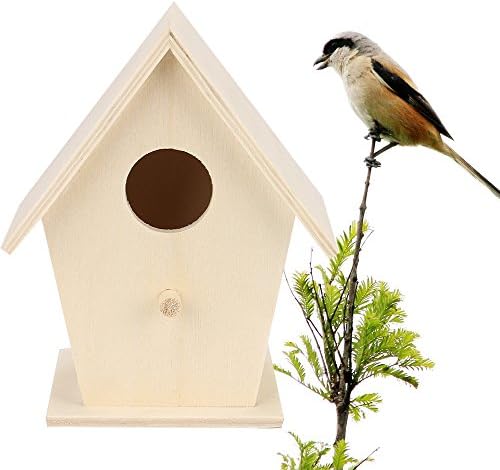 Gaddrt DIY Wooden Bird Nest House Bird Box Wooden Box -12x9.5cm