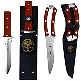 Hori Hori Knife and Pruning Shears Gardening Tool Set The Perfect Garden Knife and Pruner Set By Oakridge Garden Tools (Brown)