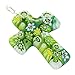 Glass Of Venice Murano Glass Green Millefiori Cross Pendant