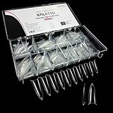BeYou Clear Stiletto 500pcs Artificial Fake Nail Tips 10 Sizes 27512 for Nail Salons