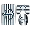 Nautical Bathroom Rug Set 3 Piece Navy Anchor Blue Stripe Background Non Slip Bath Carpet Mat U-Shaped Contour Mat… 516s92rlqbL. SS100