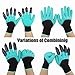 HAODE FASHION 2 Pairs Garden Genie Gloves with Fingertips Claws on Each Hand- for Right Handers & Left Handers- for Digging and Planting- for Rose Pruning- for Women & Men Gloves