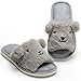 Women's Soft Indoor Clog Slippers Open Toe Plush Memory Foam House Slipper Slip On Cute Animal Indoor Shoe