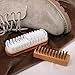 Brobery Shoe Brush with 100% Horsehair Brush, Crepe Suede Shoe Brush, Brass Suede Shoe Brush, for Shoes Boot Leather, Set of 7