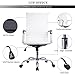 GTPOFFICE Modern Ribbed Swivel Conference Chair Leather Office Chairs High Back Ergonomic Adjustable Chair with Arms (WHITE)