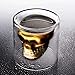Skull Glass Mug,Set of 4 2.5oz Shot Glasses,Funny Crystal Drinking Cup for Men,Creative Whiskey Glasses,Double Wall Cool Beer Cup for Wine Cocktail Vodka,Home Halloween Party Bar Gift