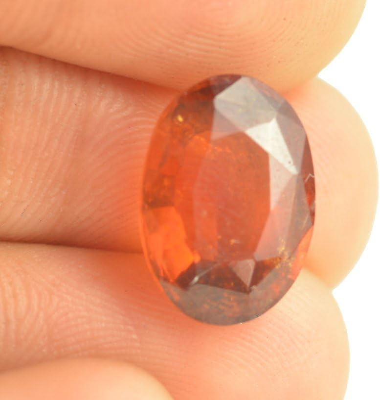 Kalyan Gems Unheated Untreated Ceylone Hessonite Garnet Gemstone Loose Gomed 7.25 Ratti