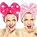 Hairizone Cosmetics Headbands for Washing Face Shower Spa, Soft and Cute Big Bowknot Hair Bands for Women and Girls (Roseo/Pink)