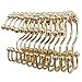 TOAOB Gold Shower Curtain Hooks 12pcs Double Glide Shower Curtain Rings Rust Proof Stainless Steel Shower Hooks for Curtain Rolling Shower Rings for Bathroom Curtain Rods