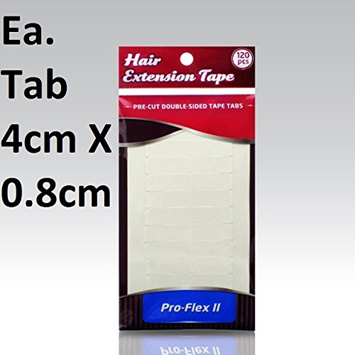 Pro Flex II Hair Extension Tabs Double Side Adhesive 120-pcs 4cm X 0.8cm by Pro Flex II