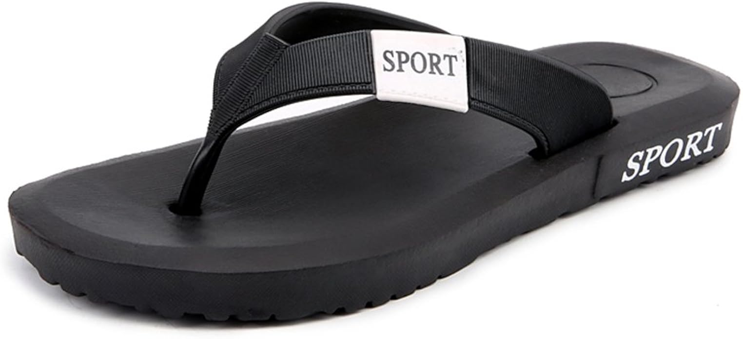 black designer flip flops