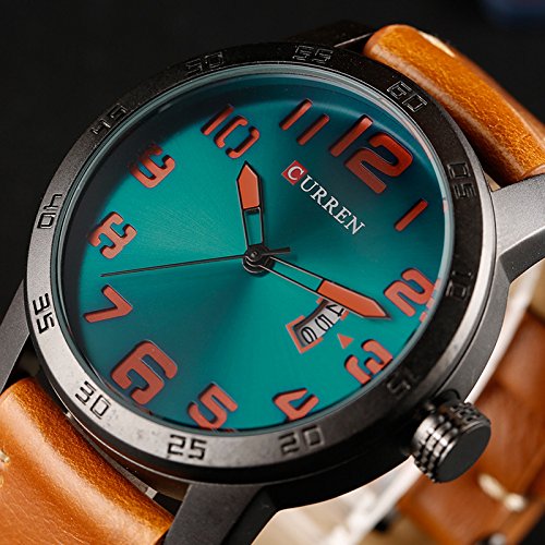 Curren Hombres Wtches Reloj Masculino Relojes Militares Moda Casual Calendar Quartzwatch Coffee - Imagen 3