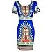SKYHALO Women Traditional African Print Dashiki Bodycon Stretch Dress Oversized