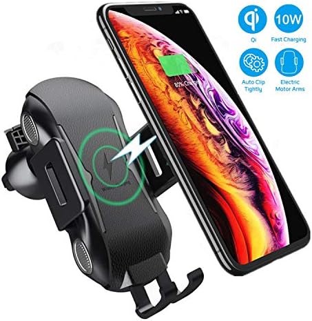 Wireless Car Charger Mount，XSN Auto Clamping 7.5W /10W Qi Fast Charging Car Phone Holder Air Vent Compatible with Samsung Galaxy S10/S10+/S9+,iPhone Xs/Xs Max/XR/X/8/8 Plus and More (Black)