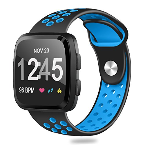 HUMENN Bands Compatible for Fitbit Versa, Accessory Breathable Sport Bands Air Holes Compatible Fitbit Versa Smartwatch