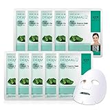 Dermal Korea Collagen Essence Facial Mask Sheet - Green Tea (10 Pack)
