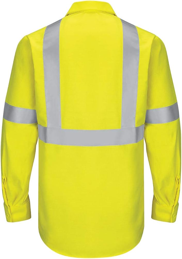 Red Kap Men's Hi-vis Colorblock Ripstop Work Shirt-Type R, Class 2: Clothing